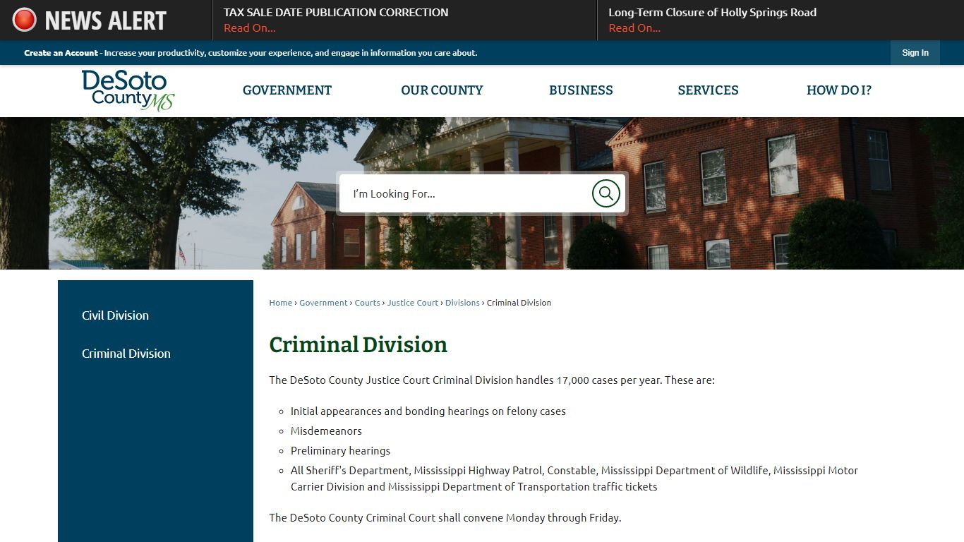 Criminal Division | DeSoto County, MS - Official Website